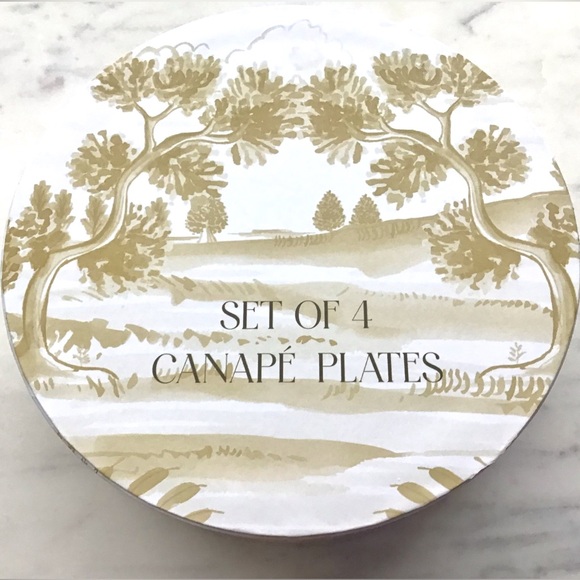 Anthropologie Plates Set of Four Decaled Stoneware New In Box - Picture 6 of 10